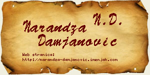 Narandža Damjanović vizit kartica